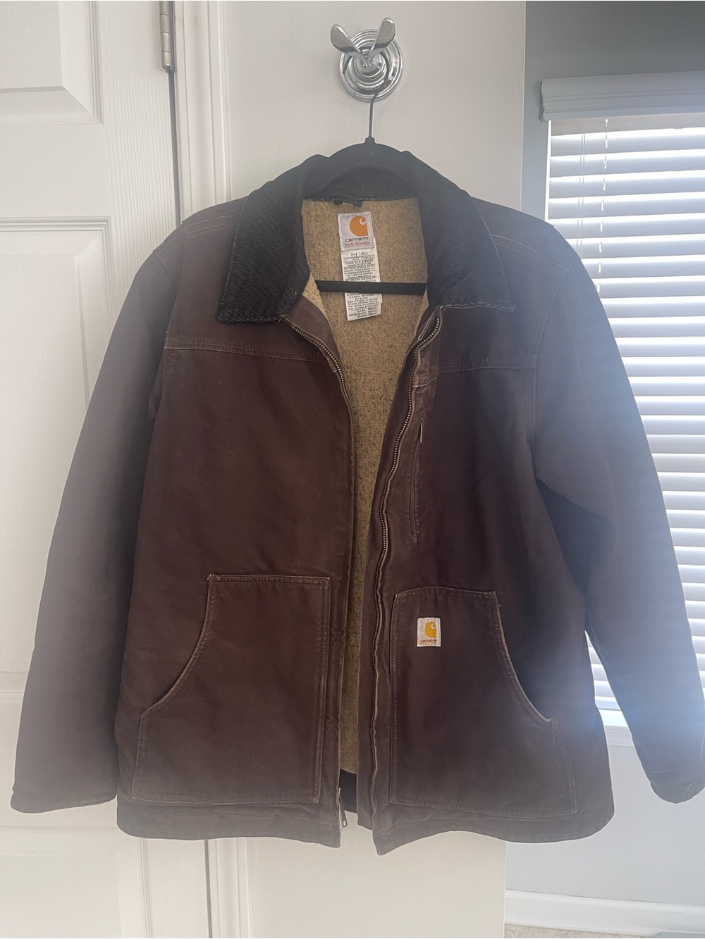 Carhartt Dark Brown Sherpa Lined Work Jacket